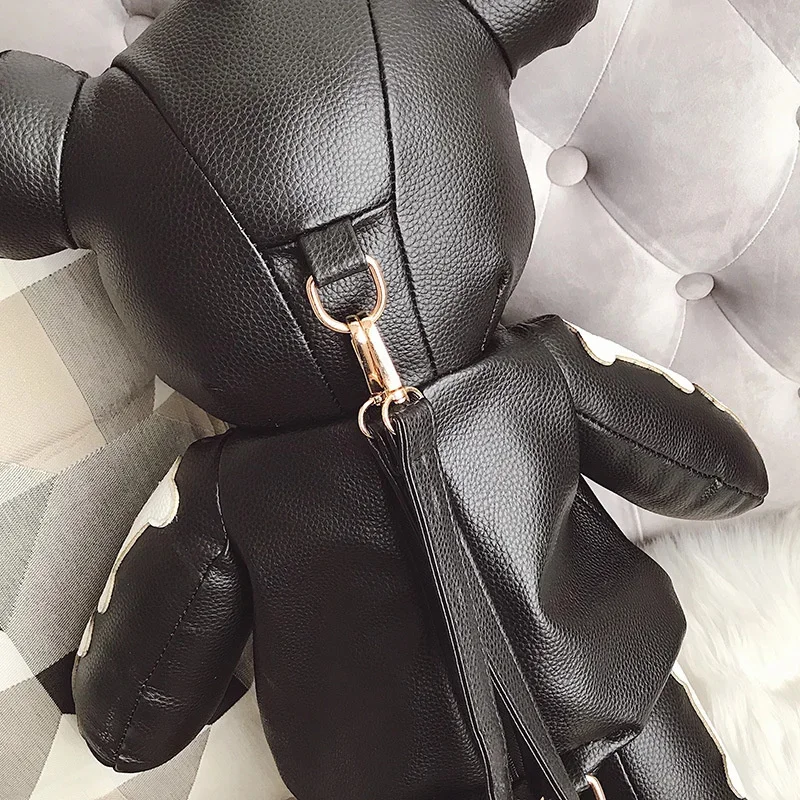 Sac à dos Stitches Skull Bear pour femme, sac d'école, design décontracté, rouge, noir, modules, mignon, beurre, personnalité, femme, 62cm