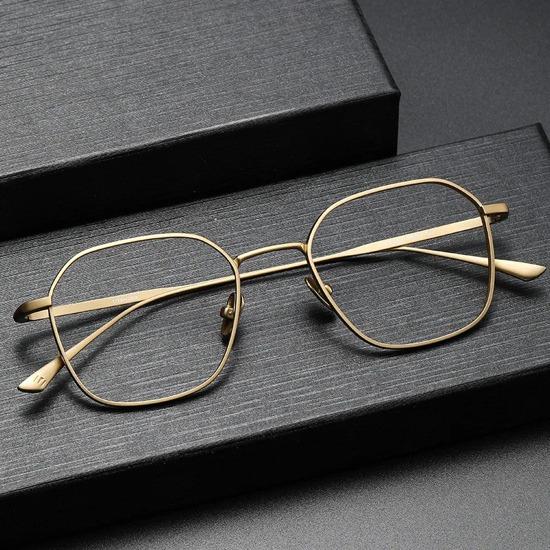 

Pure Titanium Glasses Frame Men 2023 New Design Polygon Ultralight Prescription Eyeglasses Women Myopia Optical Eyewear