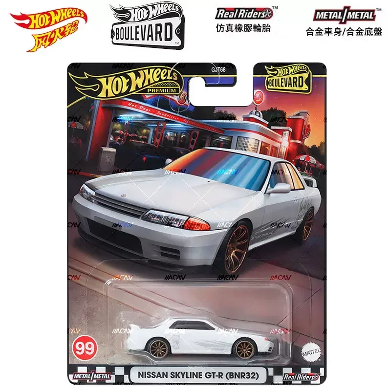 Original Hot Wheels Premium Car Boulevard Nissan Skyline GTR BNR32 Toys for Boys 1/64 Diecast Vehicle Metal Model Collector Gift