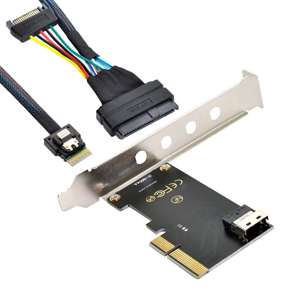 

CYSM U.2 U2 SFF-8639 NVME PCIe SSD Cable and PCI-E 3.0 4.0 to SFF-8654 Slimline SAS Card Adapter for Mainboard