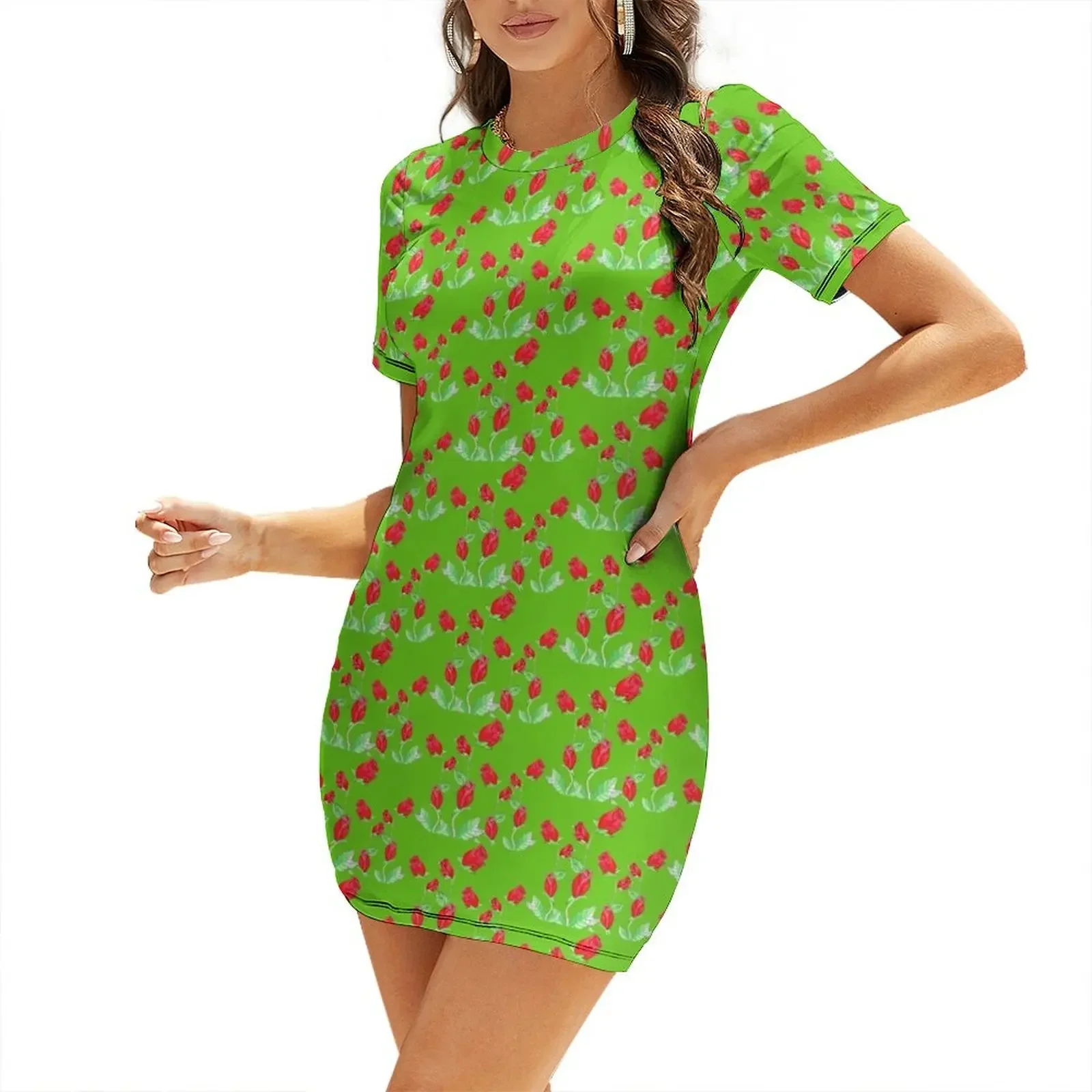 

Rose Garden Short-Sleeved Dress dress dresses summer women's dress 2025 luxury woman party women summer 2025