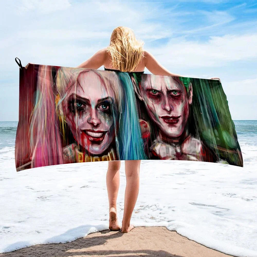 Harley Joker Villain Quinns Bath Towel beach towel female silk printed long skirt wrapped bikini covered sunscreen blanket