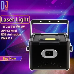 APP 1W 2W 3W 4W 5W  RGB Animation Laser Light Scanner Projector Bluetooth Control DMX512 For DJ Disco Party Show Stage Effect