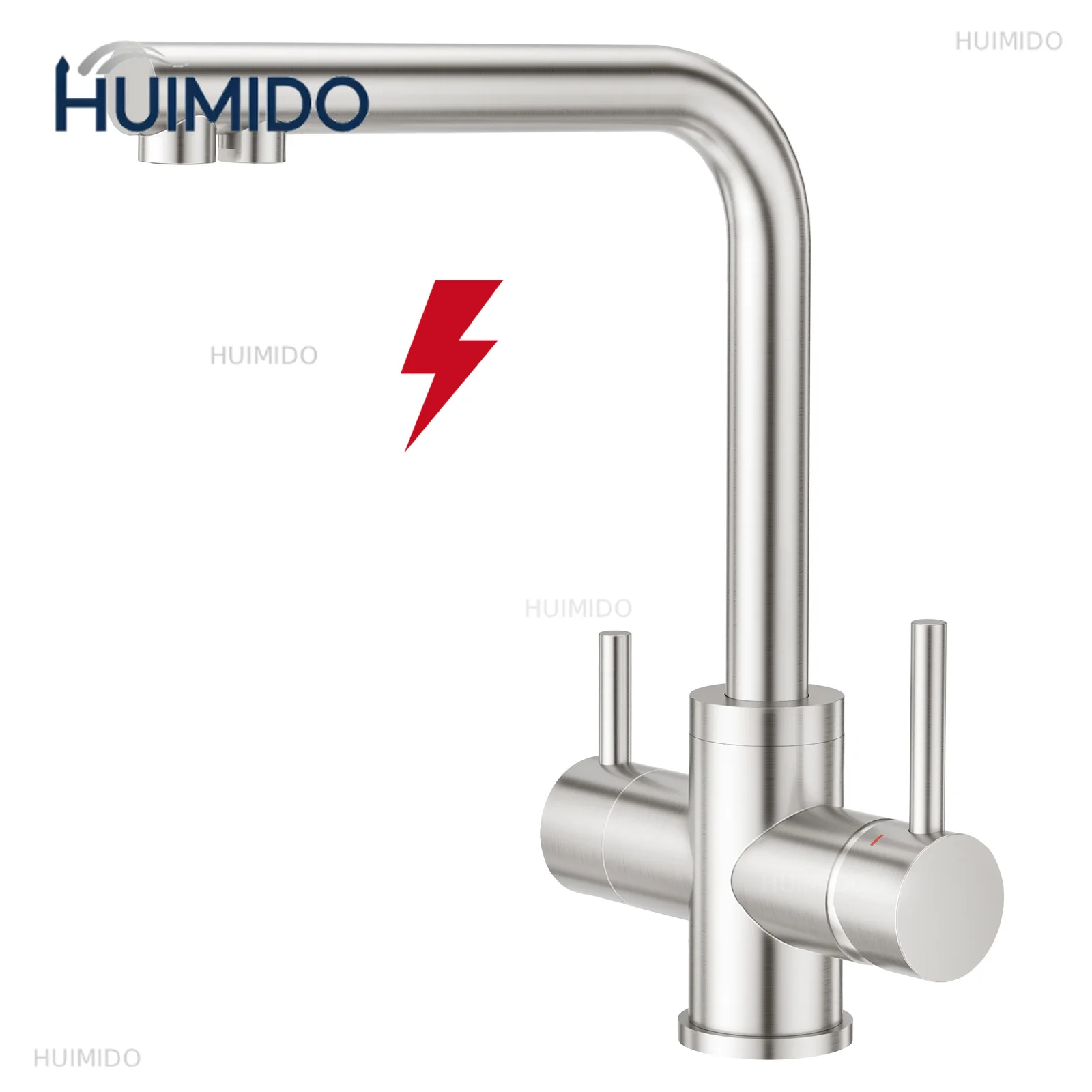 Low pressure reverse osmosis water 304 stainless steel German market filter 3 way kitchen faucet