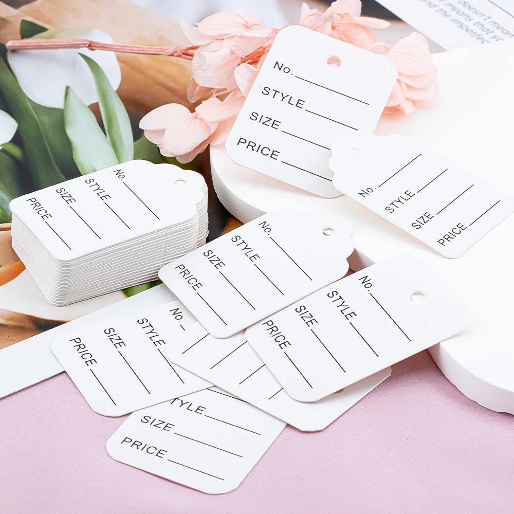 100pcs 3.5x5cm Kraft Paper Tags White Price Labels Color Blank Cards for DIY Jewelry Retail Clothes Size Tag Store Hang Labels