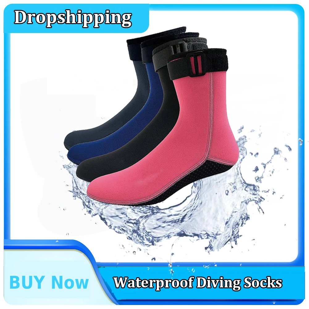 Calcetines de buceo de 3mm, medias térmicas de neopreno para agua y playa, botas antideslizantes para Rafting, esnórquel, navegación y natación