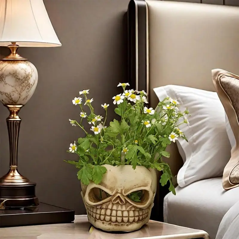 

creativity skull flowerpot halloween party Ornaments personality Resin flowerpot Home Garden Decoration halloween decoration