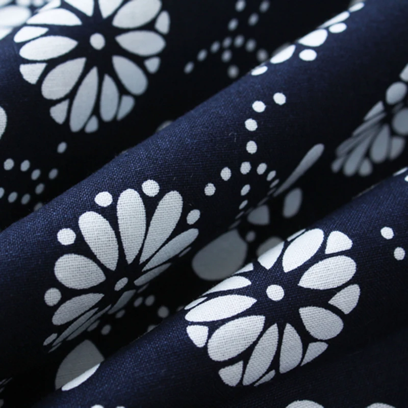 Pure cotton small flowers fabric Blue print cotton fabric China national wind  clothing, home furnishing, handmade,tissus