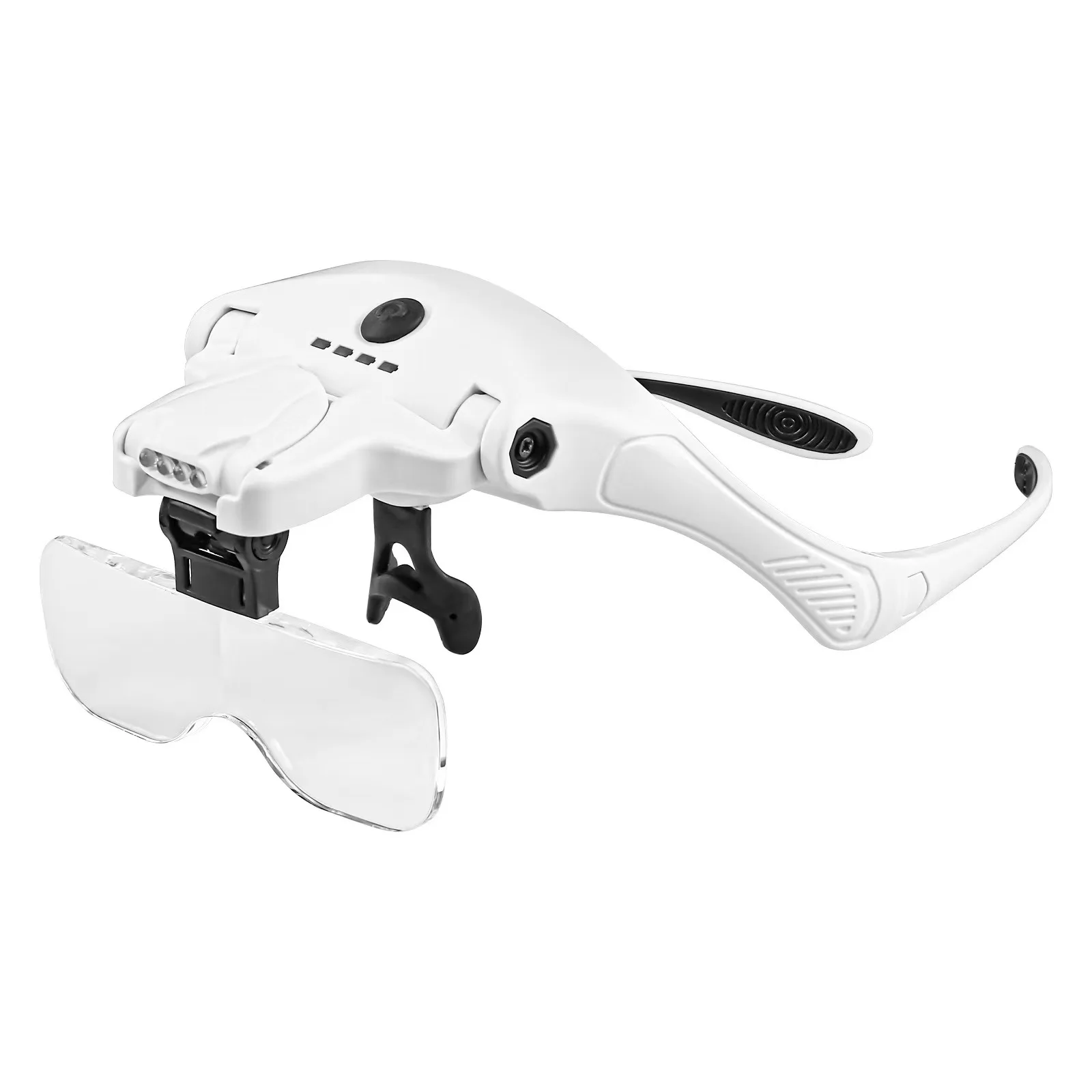 Head Mounted Magnifying Glass, High-Definition Optical Lens, Usb Rechargeable Magnifier with Light