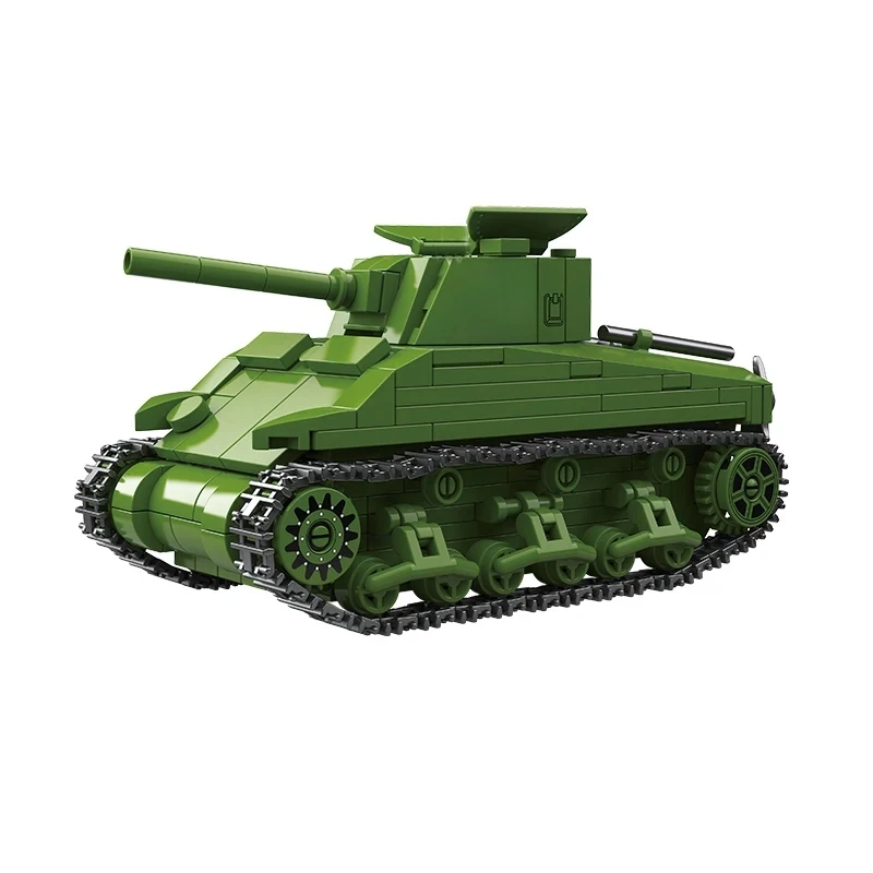 M4 Sherman 75 Medium Tank Mid Range Tank Model Heavy Tank Building Blocks Toys DIY Assembly Toys Xmas Gift