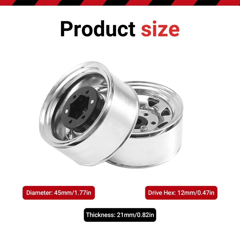 4PCS 1.55 금속 비드 록 휠 림 허브 1/10 RC 크롤러 자동차 축 예티 주니어 90069 RC4WD D90 TF2 Tamiya CC01 LC70 MST