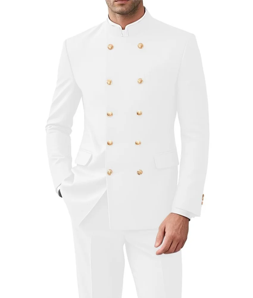 

High Quality Zhongshan suit; Western suit; Double-breasted men's casual suit set.Delicate 2-piece Men's Suit ( Blazer+Pants )