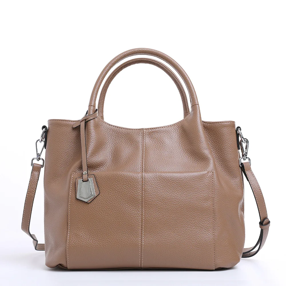 

Top-grain Cowhide Large-capacity Women's Bag Genuine Soft Leather Single-shoulder Hand-carry Women's Designer Luxury Bag