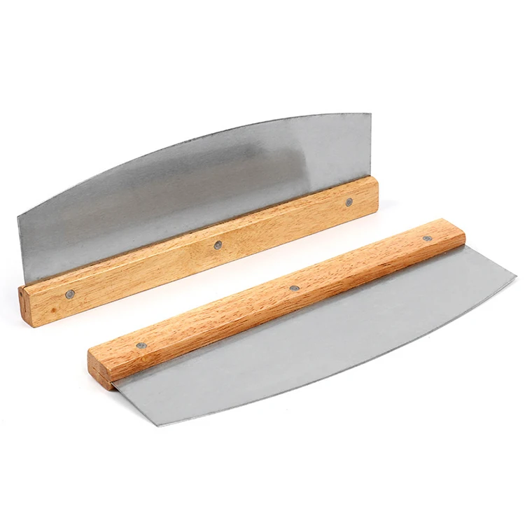 3-Pieces Pizza Spatula Rocker Cutter Pizza Spatula Aluminum Pizza Peel Set with Foldable Wooden Handle
