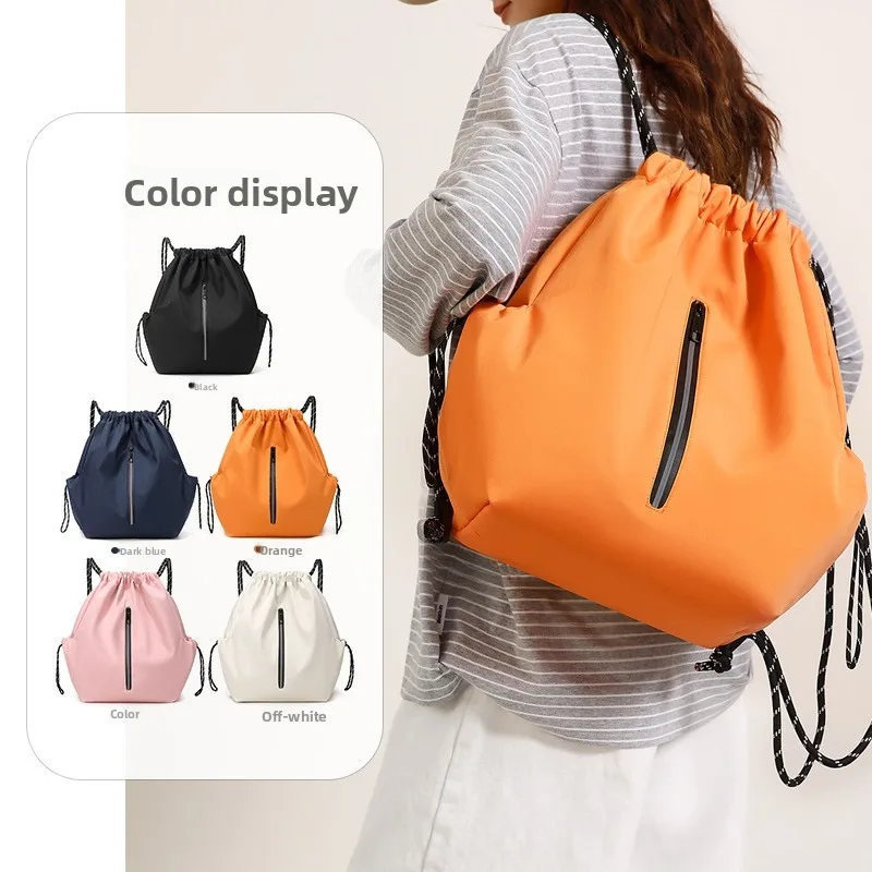 New Men Football Backpack Nylon Large Capacity Drawstring Bag Sports Travel