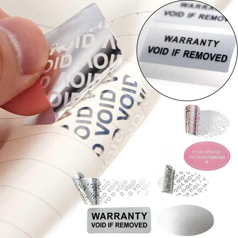 100Pcs Tamper Proof Security Seal Brittle Paper Warranty Protection Sticker Warranty Void Label Stickers Adhesive Label Guanante