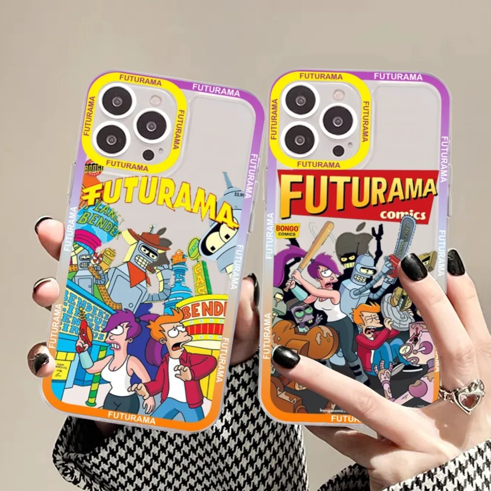 Cartoon F-Futuramas Phone Case For iPhone 15 13 14 Pro Max XS XR 12 11 Pro 13 Mini Soft Clear Back Cover