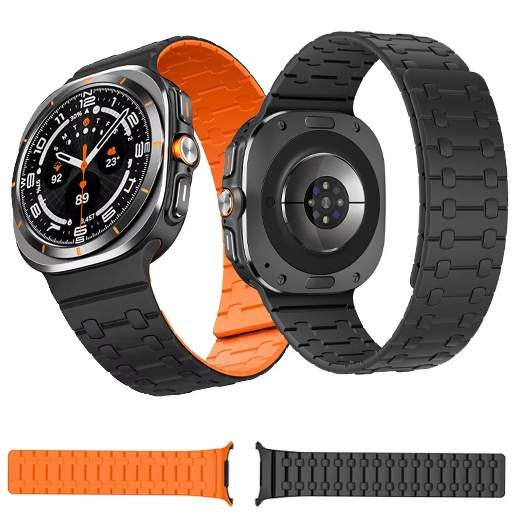 Спортивный силиконовый ремешок для Samsung Galaxy Watch Ultra 2025 47 мм, магнитный, удобный для Galaxy Watch 8-7 Ultra 47 мм, аксессуары