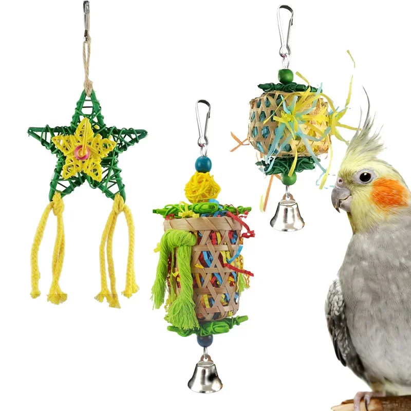 3ps Parrot Bird Toy for Parakeets Agaponis Chewing Cardboard Destroy Birds Toy Parrot Toys for Large Small Birds Toy Accessories