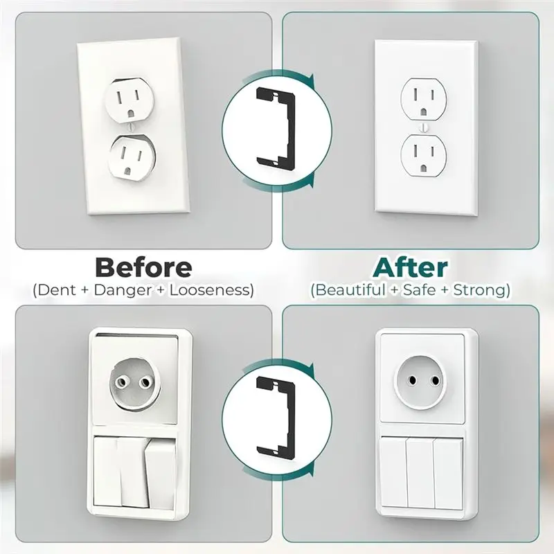 DT39 20Pieces Wall Plate Spacers Flush Fit Equipment Level Plate Electrical Outlet Spacers for Fixing Wall Equipment Switches