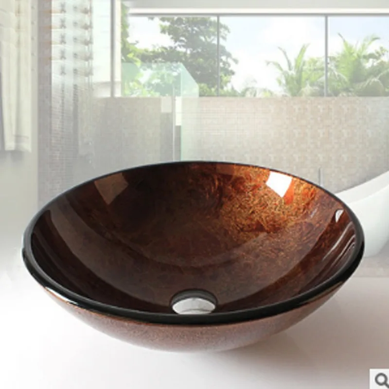 Tempered glass wash basin art wash face wash basin basin