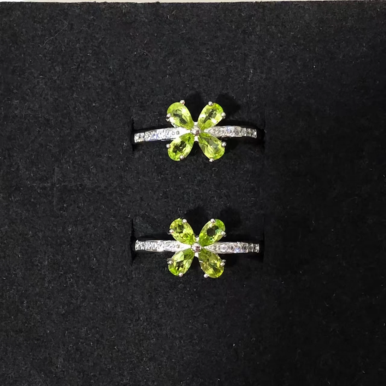 

Natural Peridot Ring Adjustable Female Jewelry for Women Gift Wholesale High Quality Vintage Fine