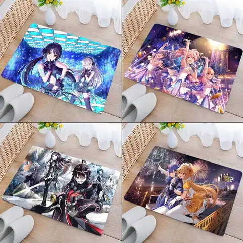 Gakuen Idolmaster Floor Mat Rectangle Anti-slip Home Soft Badmat Front Door Indoor Outdoor Mat Hotel Decor Mat