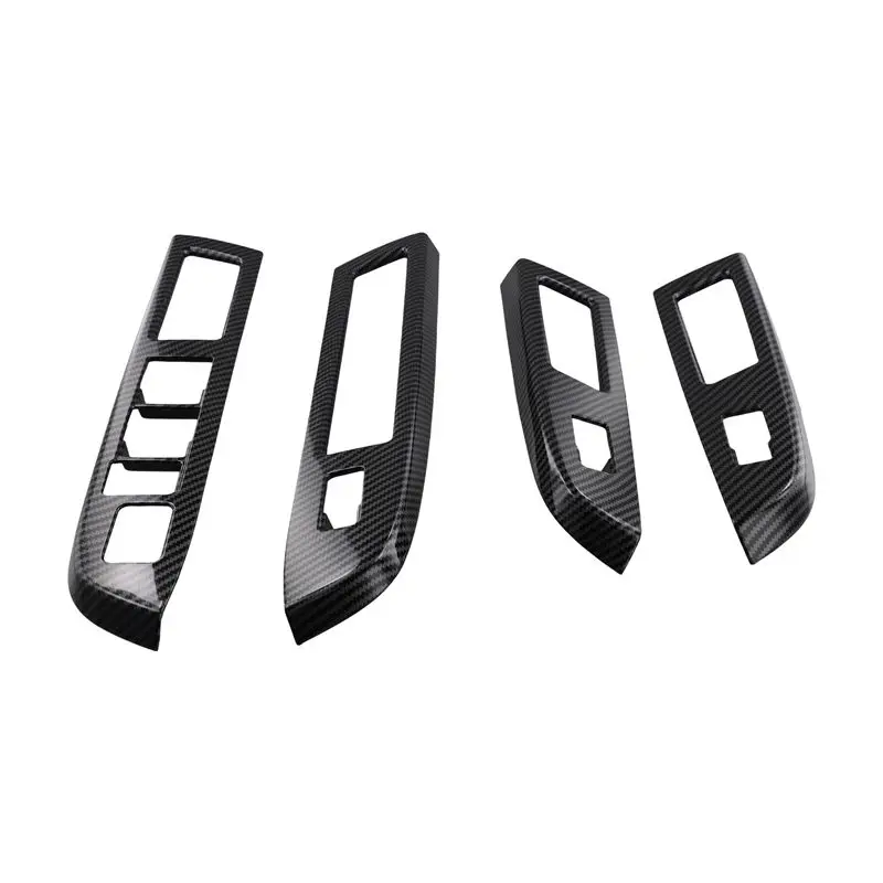 AU65-Bright Carbon Fiber Window Lift Panel Switch Cover Trim For Subaru XV 2012-2014 LHD