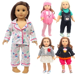 18 inch meisje poppenkleding pyjama set babypop outfit 43 cm kinderen meisje geschenken