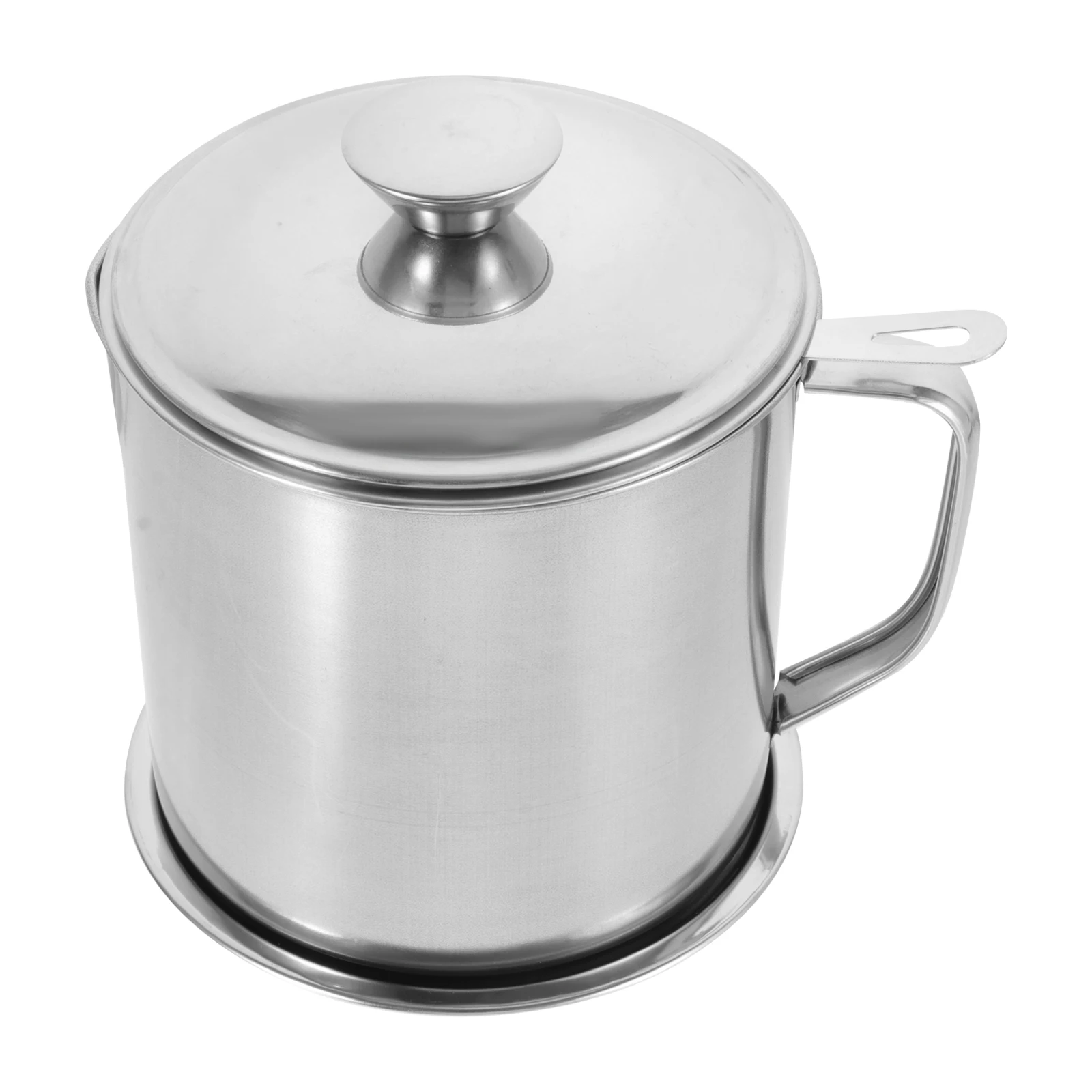 

Stainless Steel Strainer Pot Household Pot With Anti-Slip Handle Storage Grease Can For Oil Filtering Spill-Free Pouring Kitchen