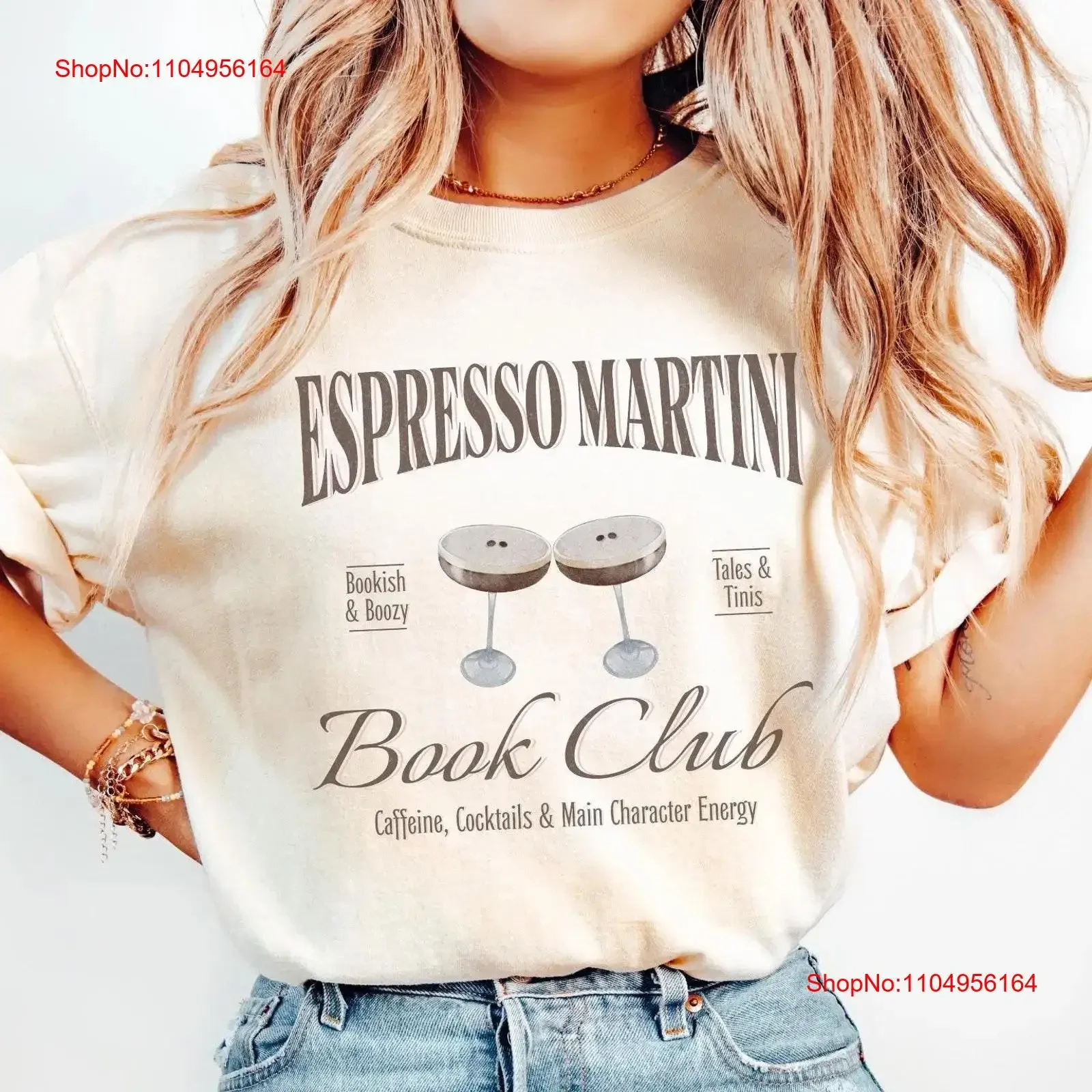

Espresso Martini T Shirt Book Club Coffee Lover Bookworm Librarian Crewneck Bookish Cocktail vintage Washed designer clothes