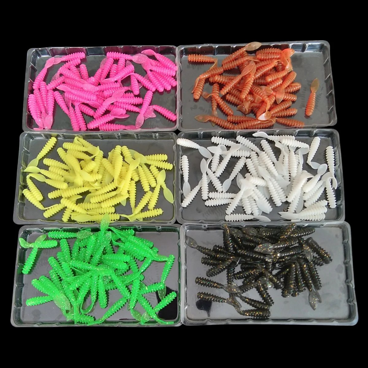 Swolfy 300 adet TPE yüzen Ajing yumuşak yem mikro solucan Mini buz balıkçılık Lures yüzer okyanus Rockfishing pesca