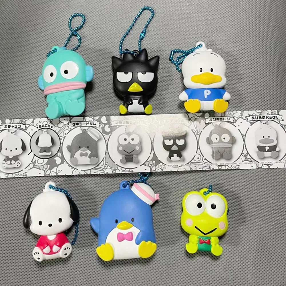 Sanrio Anime Figure Keychain 5Cm Pom Purin Doll BADTZ-MARU Kero Keroppi Figurines Collectibles Kawaii Toys Send A Christmas Gift