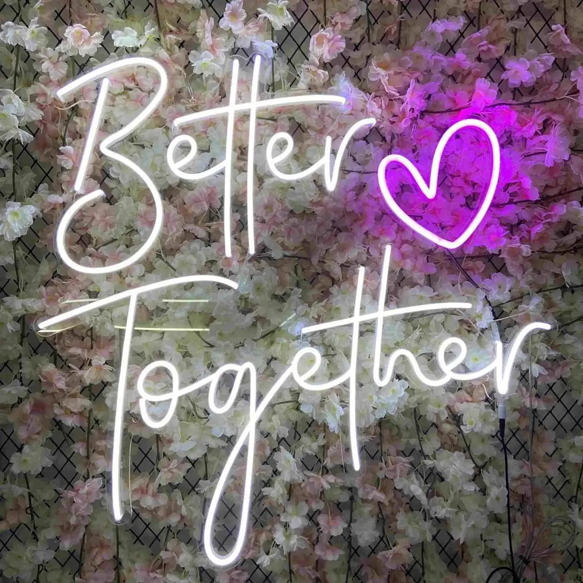 Better Together Neon Sign Personalize Flex LED Neon Signs Custom Neon Light For Wedding Party Lover Gift Name Letter Heart Neon