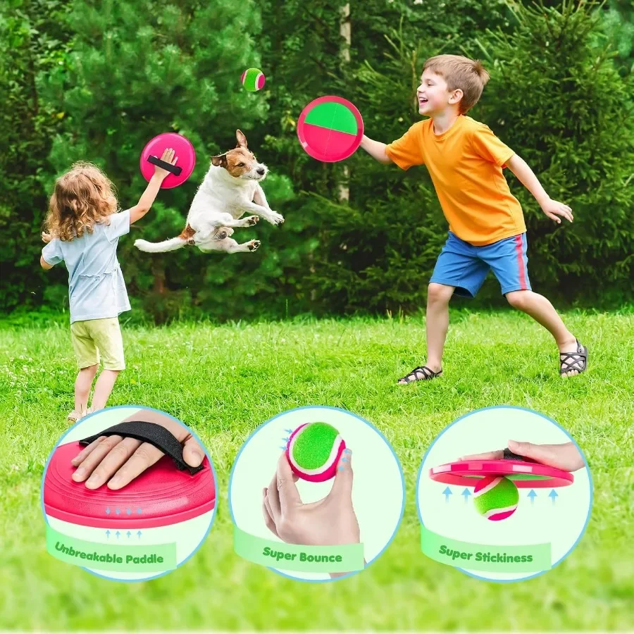Conjunto de jogar e pegar bola brinquedos atualizados jogos ao ar livre para toda a família resistente à água ótimo para praia piscina quintal jogos clássico gif