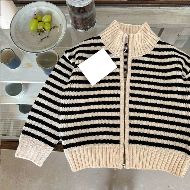 1-11 anos crianças meninos jaqueta outono inverno quente camisola casacos nova moda listrado zíper outerwear das crianças de pelúcia roupas