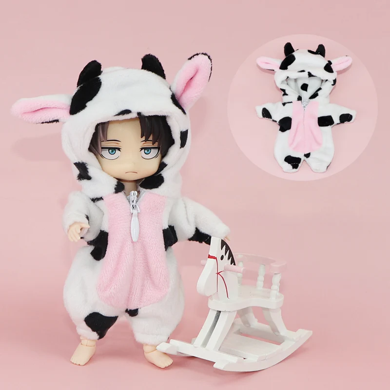 HOUZIWA GSC 1/12 Bjd Doll Animal Cow Suit Clothes For OB11 Dolls