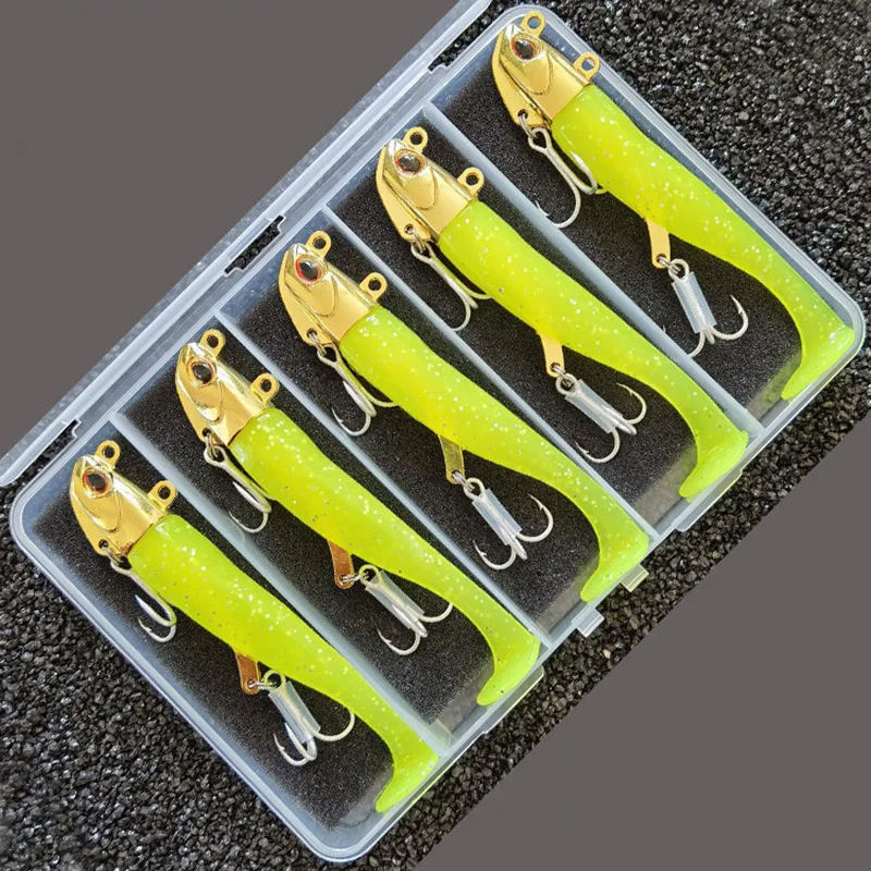 5 Stück 24g/105mm Künstlicher Weichköder Leuchtend/Glühend Makrelen- und Barsch-Angelköder Wobbler Swimbait Jigging-Köder – Detail 4