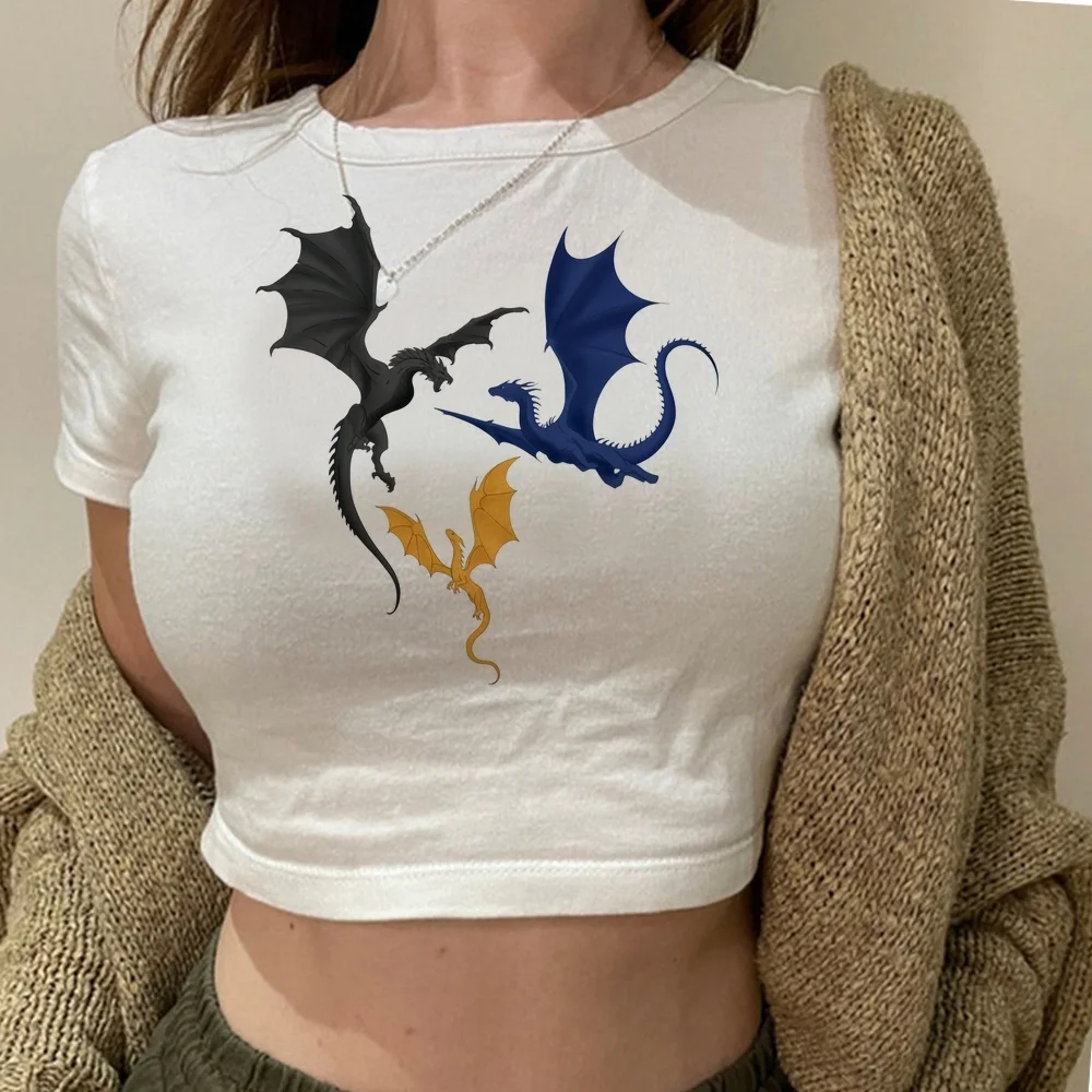 Fourth Wing crop top women cheap korean fashion 2000s grunge anime shirt baddie streetwear scene  alternative  manga