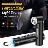 BORUiT EDC Keychain Flashlight Rechargeable Type-C LED Lamp UV Light Hat Clip 90 ° Turn Camping Fishing Outdoor Tiki With Magnet