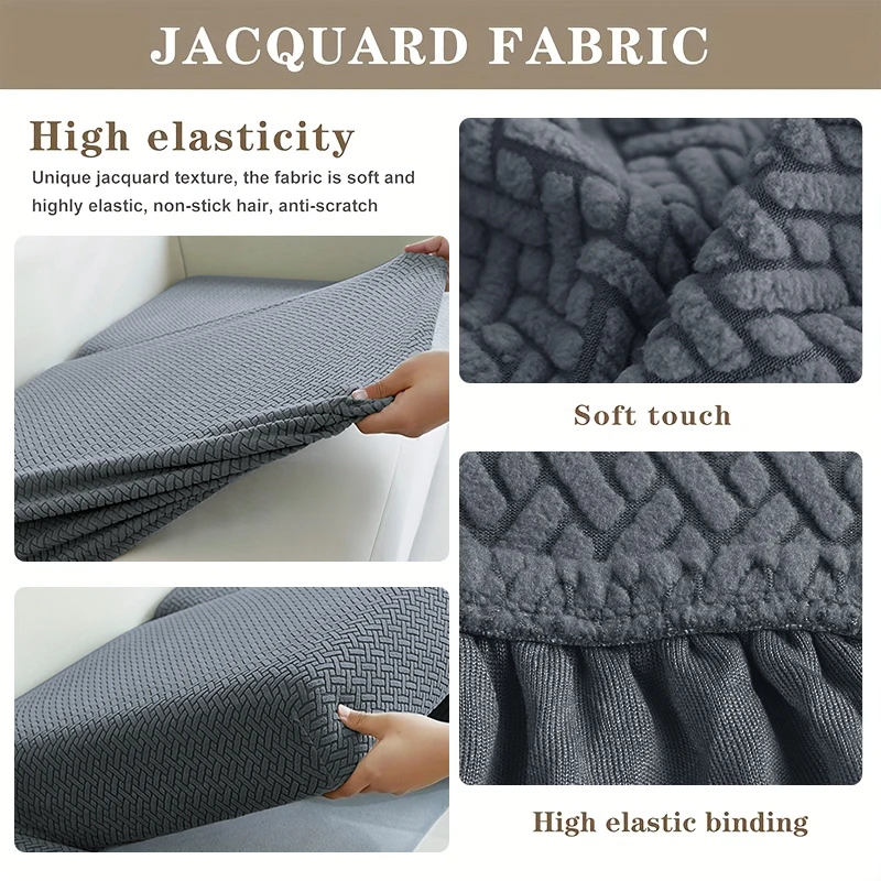Elastic Sofa Cover for Living Room Soft Jacquard Seat Cushion Cover All Season Adjustable Universal Cover Non-slip Hotel