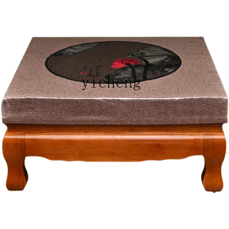 

XL solid wood linen kneeling mat household worship kowtow mat floor cushion new Chinese style