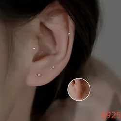 Ear Piercing Silver Needle Ear Stick Minimalist Stud Earrings For Ear Hole Small Tiny Round Ball Needle ( 1/2/4pcs )