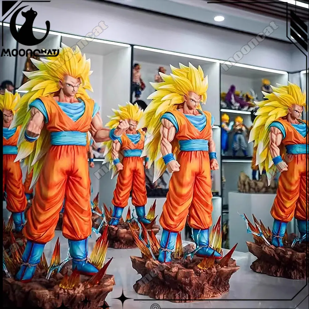 

35cm/13.78inch Dragon Ball Z Son Goku Ssj3 Figure Led Base Super Saiyan 3 Goku Pvc Action Figures Collection Model Toys Gifts