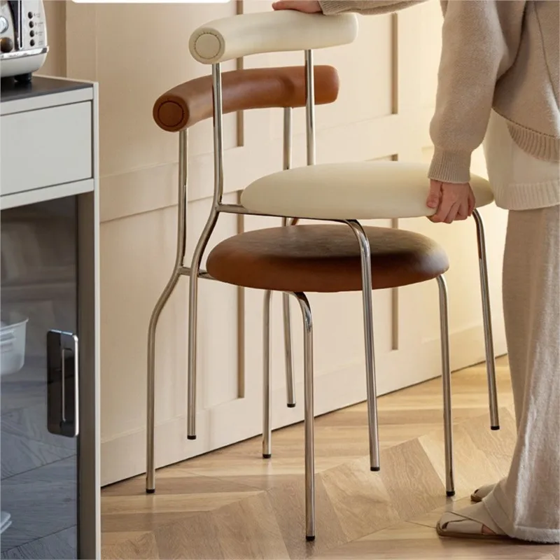 JOYLOVE sedia da pranzo in metallo per uso domestico nordico Internet Celebrity cafe sedia per il tempo libero moderna semplice Wabi Sabi Wind Egg Roll Chair