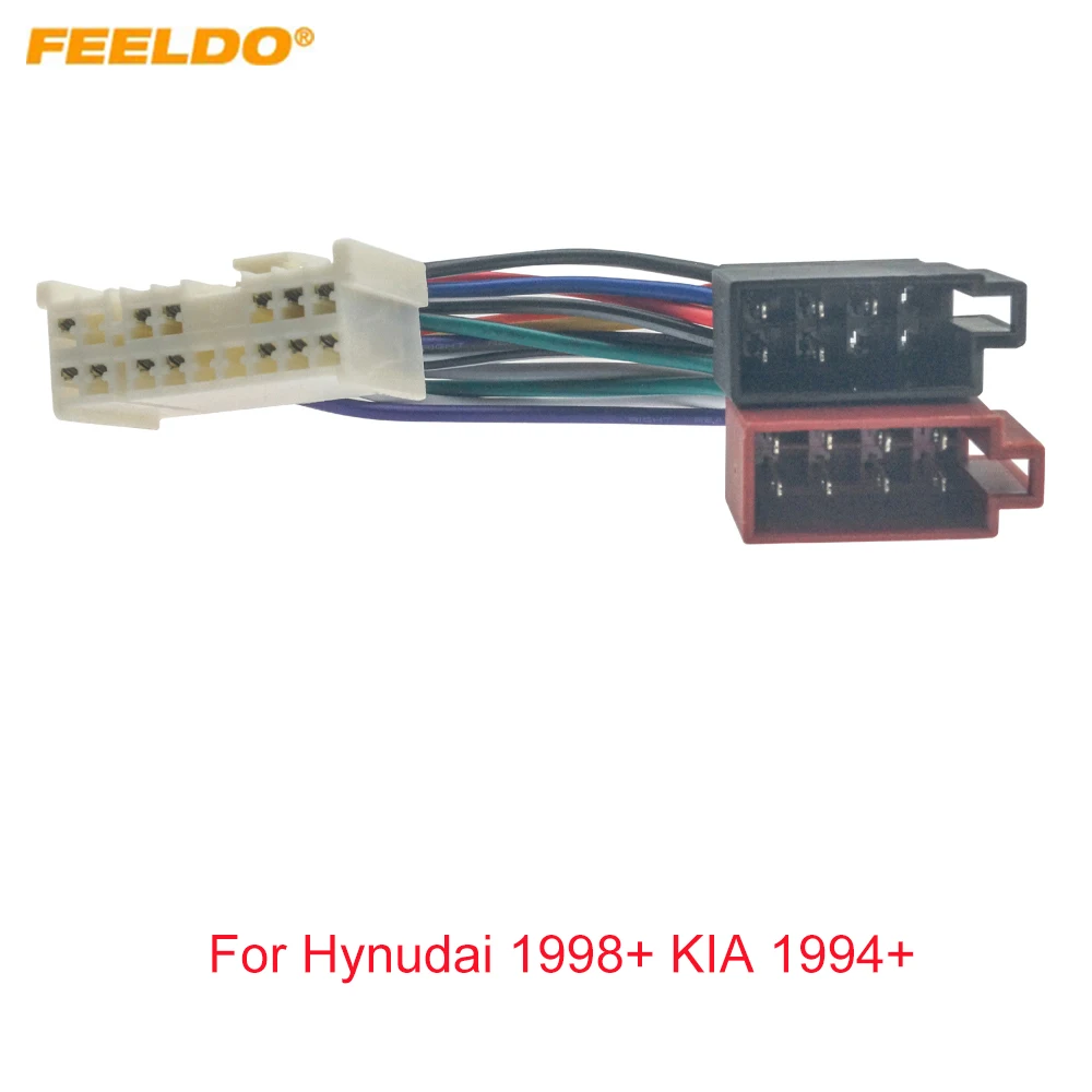 

FEELDO Car CD Radio Audio ISO Wiring Harness Adapter for Hynudai 1998+ KIA 1994+ Auto ISO Head Units Wire Cable