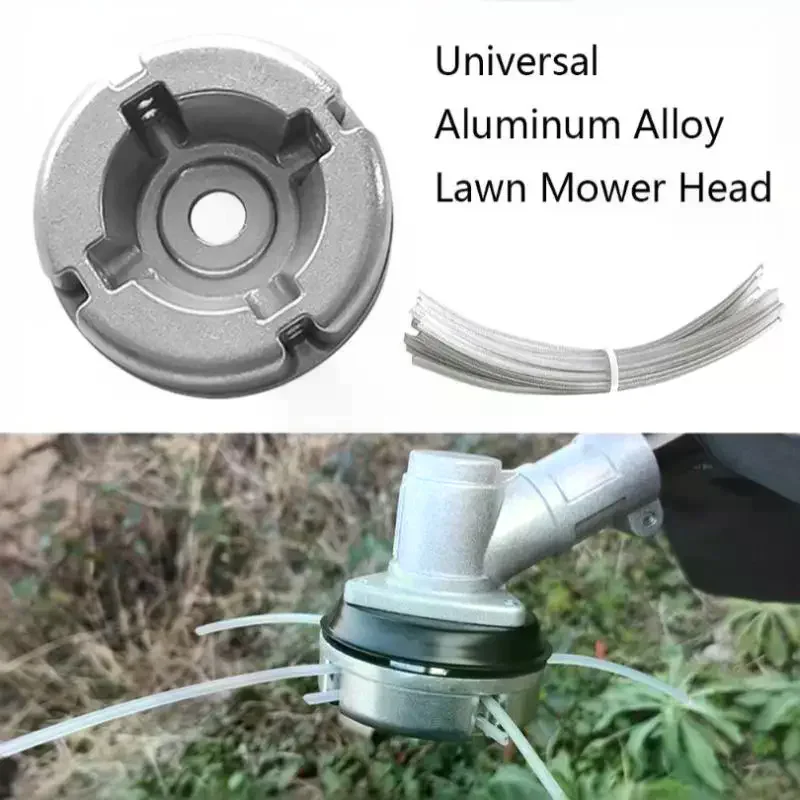 Aluminum Alloy Lawn Mower Head And Replacement Nylon Steel For Lawn Mowing Line Lawn Mower Weed Head Accessories Universal
