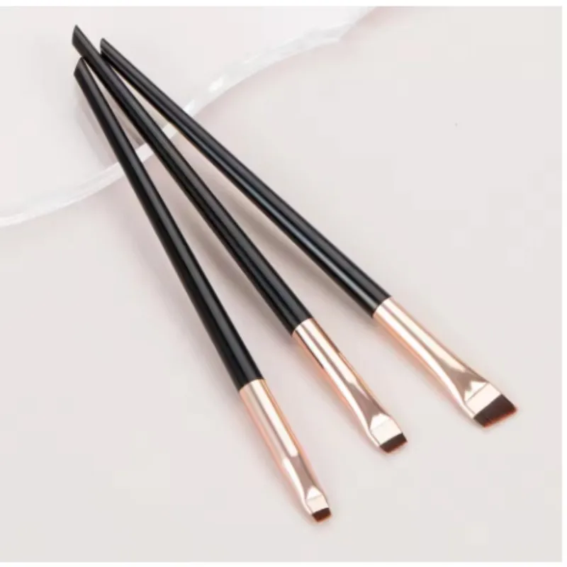 3-Piece Precision Eyeliner Brush Set - Winged Liner, Under Eye Detailing Brushes with Short Bristles Back to School