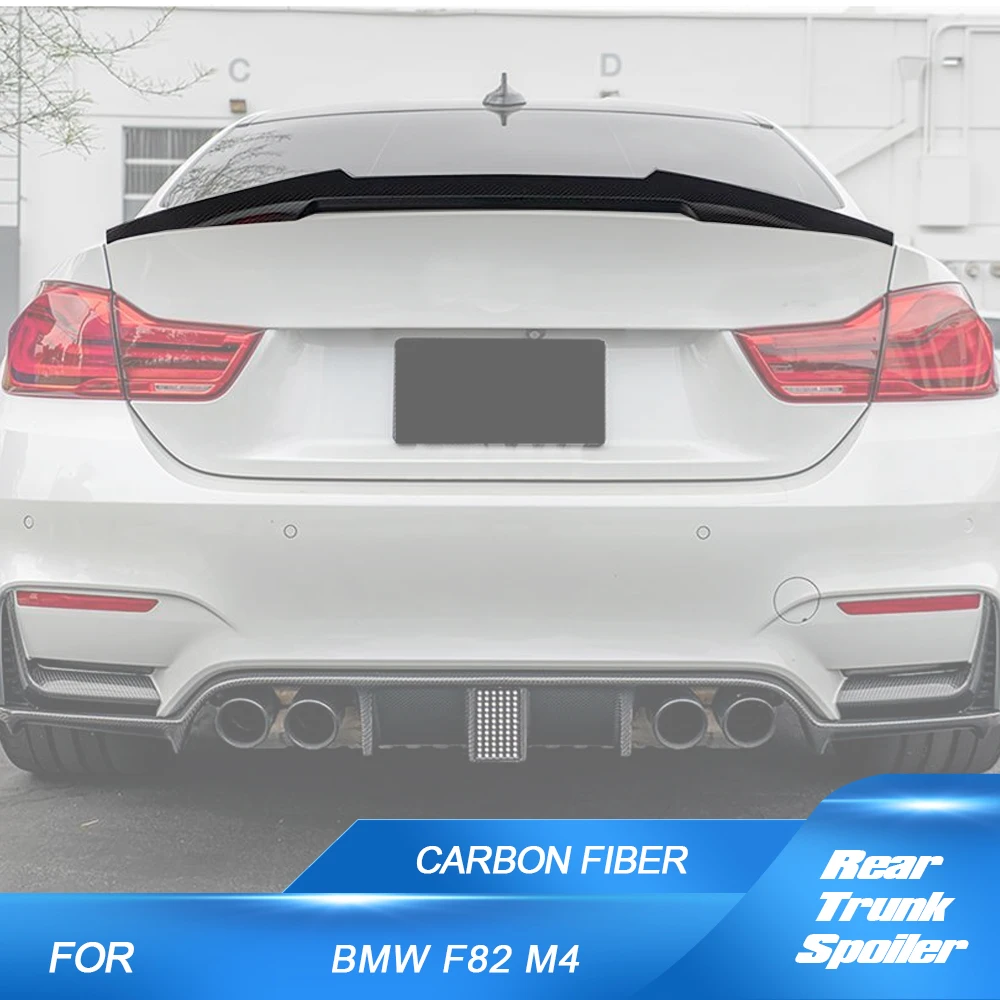 Carbon Rear Spoiler For 2015-2019 BMW 4 Series  F82 M4 Coupe Rear Car Trunk Spoiler Boot  Real Carbon Fiber Wing Lip