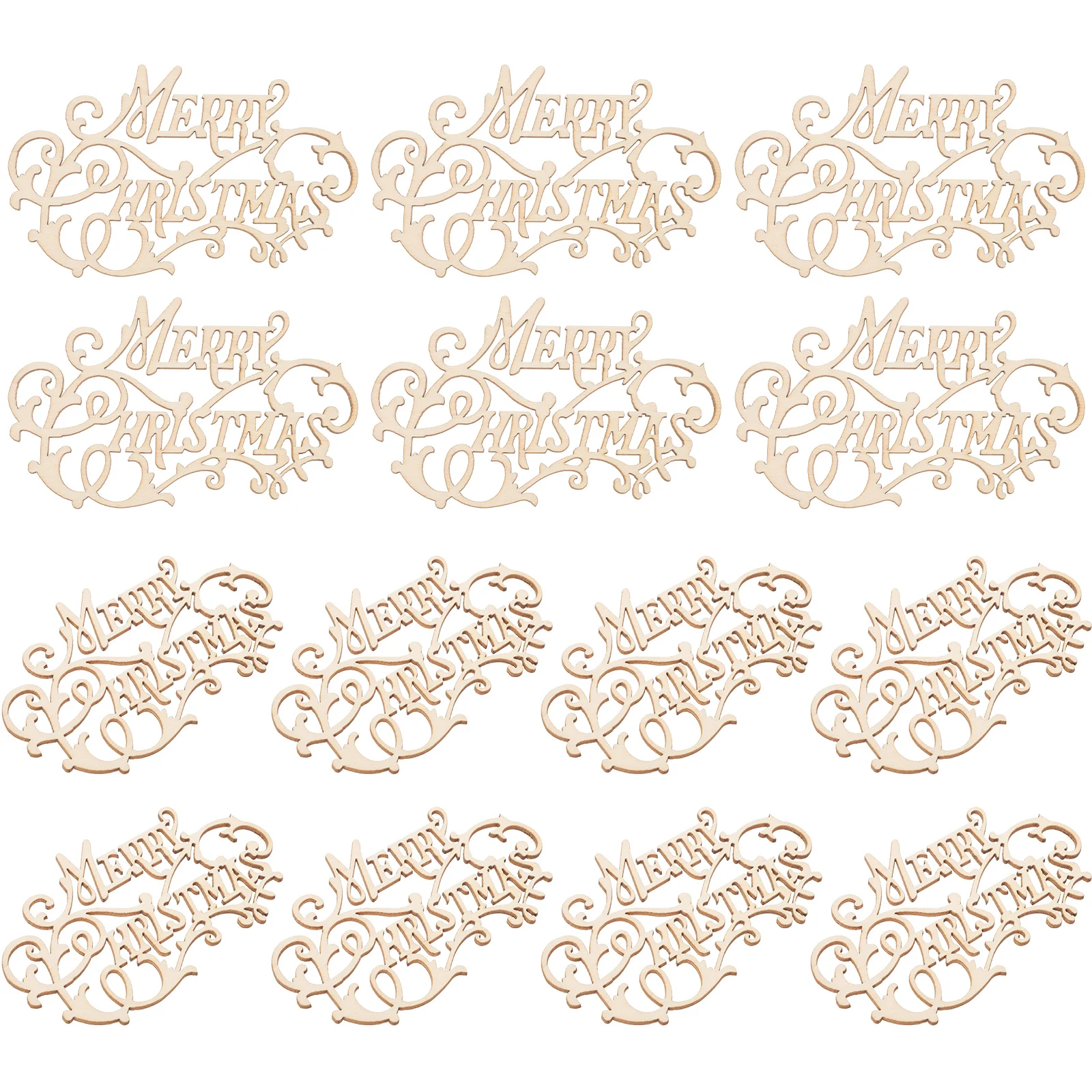 

20Pcs Unfinished Wooden Cutouts Christmas Crafts DIY Graffiti Pendants for Tree Decor Window Hanging Holiday Ornament